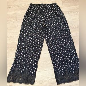 Victoria’s Secret Silky Lace Floral Wide Leg PJ Pants Sz.S
